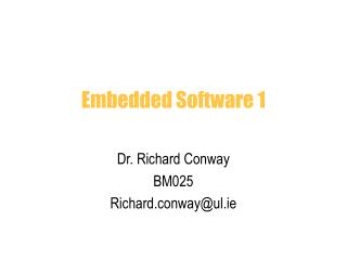 Embedded Software 1