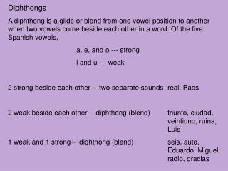 Diphthongs