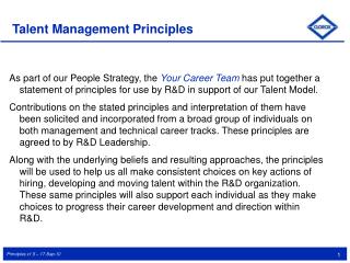 Talent Management Principles