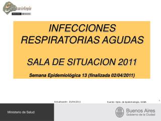 INFECCIONES RESPIRATORIAS AGUDAS SALA DE SITUACION 2011
