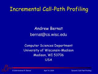 Incremental Call-Path Profiling