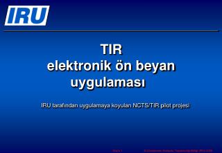 TIR elektronik ön beyan uygulaması