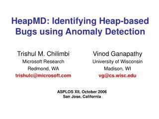 HeapMD: Identifying Heap-based Bugs using Anomaly Detection