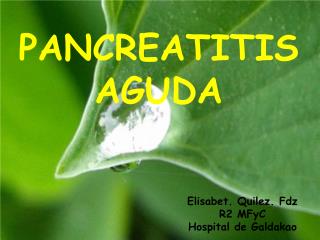 PANCREATITIS AGUDA