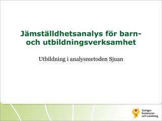 Jämställdhetsanalys för barn- och utbildningsverksamhet