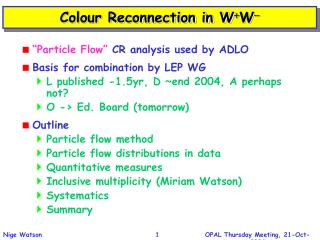 Colour Reconnection in W  W 