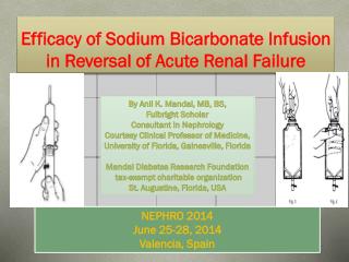 Efficacy of Sodium Bicarbonate Infusion in Reversal of Acute Renal Failure