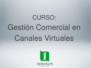 CURSO: Gestión Comercial en Canales Virtuales