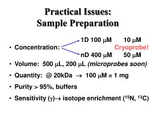 Practical Issues: Sample Preparation