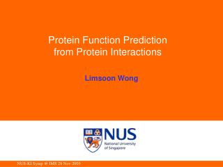 Protein Function Prediction from Protein Interactions