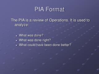 PIA Format