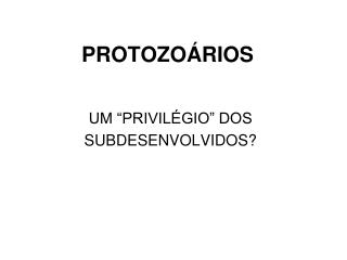 PROTOZOÁRIOS