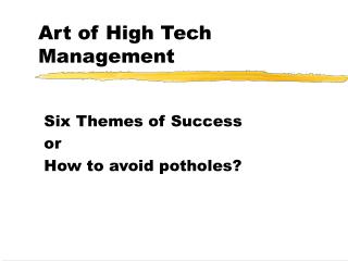 Art of High Tech Management