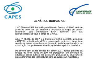 CENÁRIOS UAB/CAPES