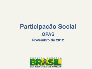 Participação Social OPAS Novembro de 2012