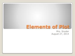 Elements of Plot