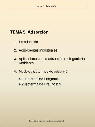 Procesos de Separación en Ingeniería Ambiental