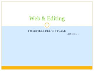 Web &amp; Editing