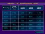 Chapter 7 The Control of Microbial Growth