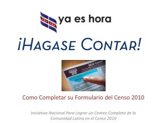 Como Completar su Formulario del Censo 2010