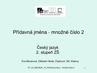 Přídavná jména - množné číslo 2