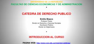 UNIVERSIDAD DE LA REPUBLICA FACULTAD DE CIENCIAS ECONOMICAS Y DE ADMINISTRACION •