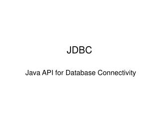 JDBC