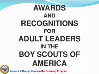 AWARDS AND RECOGNITIONS FOR ADULT LEADERS IN THE BOY SCOUTS OF AMERICA