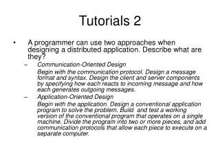 Tutorials 2