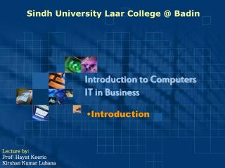 Sindh University Laar College @ Badin