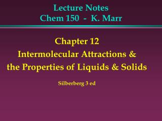 Lecture Notes Chem 150 - K. Marr