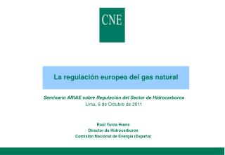 La regulación europea del gas natural