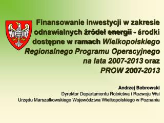 Wielkopolski Regionalny Program Operacyjny na lata 2007 - 2013