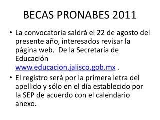 BECAS PRONABES 2011