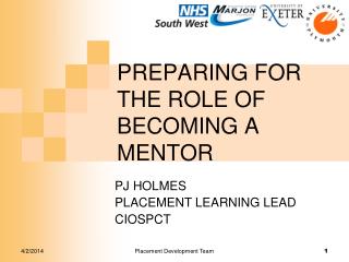PREPARING FOR THE ROLE OF BECOMING A MENTOR