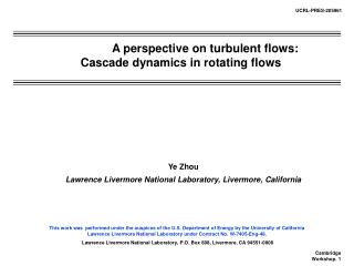 Ye Zhou Lawrence Livermore National Laboratory, Livermore, California