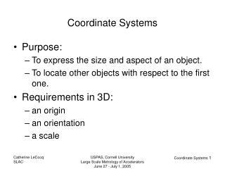 Coordinate Systems