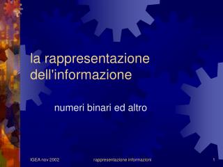 la rappresentazione dell'informazione