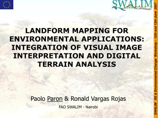 SWALIM RS &amp; Environmental Change Workshop – 12th and 13th June 2007