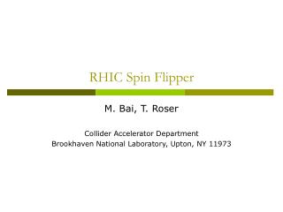 RHIC Spin Flipper