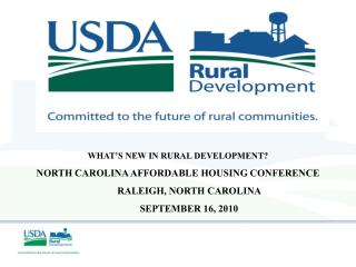 WHAT’S NEW IN RURAL DEVELOPMENT?
