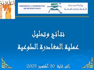 نتـائـج وتحليـل عملية المغادرة الطوعية إلى غاية 30 أكتوبر 2005