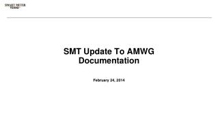 SMT Update To AMWG Documentation