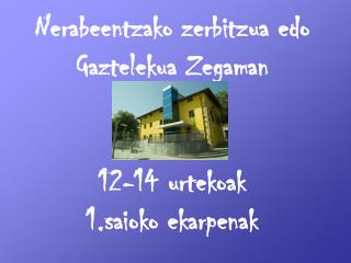 Nerabeentzako zerbitzua edo Gaztelekua Zegaman 12-14 urtekoak 1.saioko ekarpenak