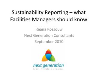 Sustainability Reporting – what Facilities Managers should know