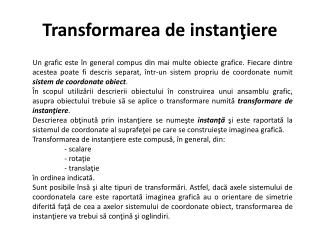 Transformarea de instan ţiere