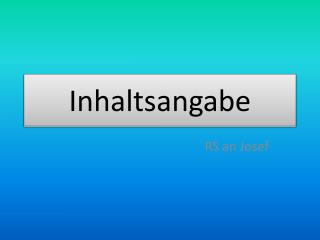 Inhaltsangabe