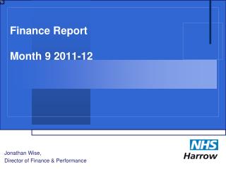 Finance Report Month 9 2011-12