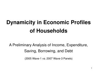 Dynamicity in Economic Profiles of Households