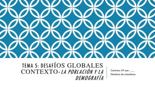 Tema 5: desaf íos globales Contexto - La población y la demografía